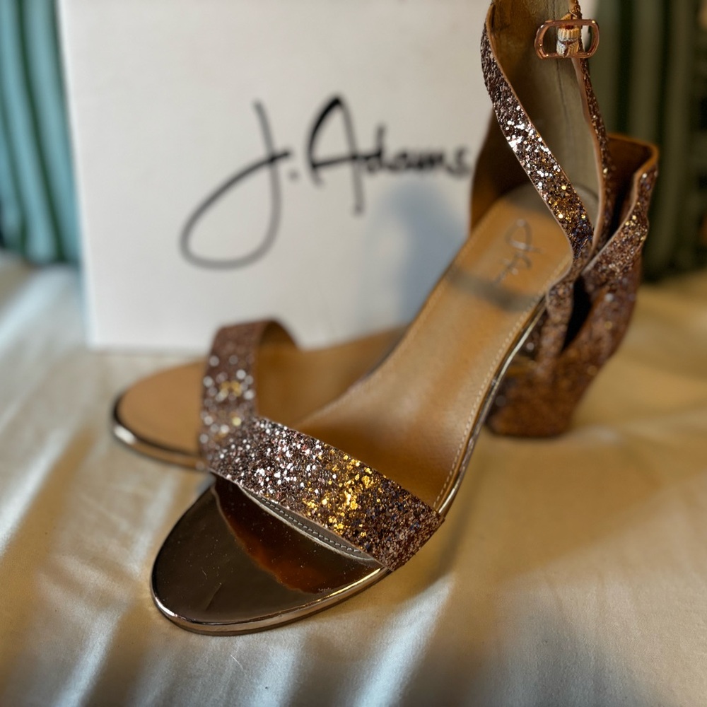 Adams Women's Glitter Sandals - Rose Gold